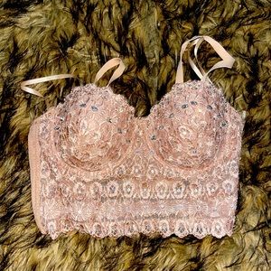 Crystal and cream crop top😍
